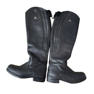 Mountain Horse Black Leather Tall Equestrian Riding Boots Womens 6 8220/S04